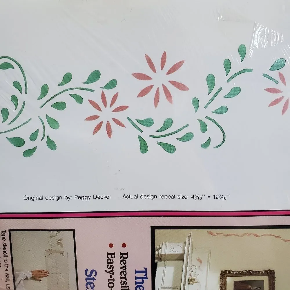 Vintage‎ floral precut wall stencil set diy NWT